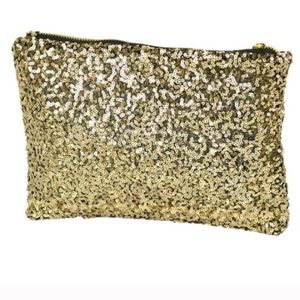 Gold Sequin Clutch Purse Bag Party Holiday