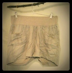 Khaki maternity shorts