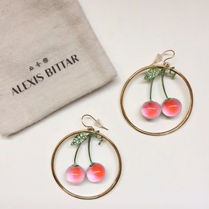 cherry knotted hoop earrings