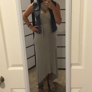 Tan/white maxi dress