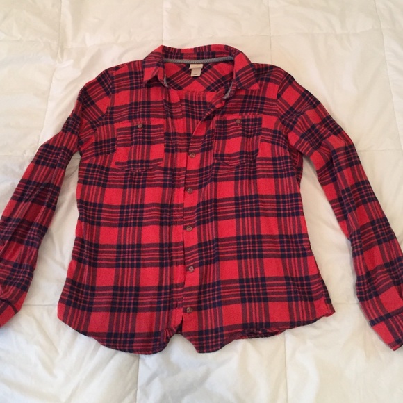 Mossimo Supply Co. Tops - Mossimo Red and Navy Flannel Shirt Medium