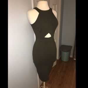Knee Length Olive Dress