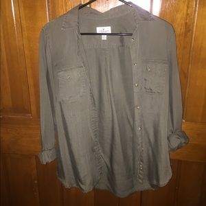 Olive Drape/ Military Green Button Up Shirt