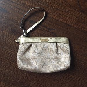 Gold Coach Wristlet/Clutch