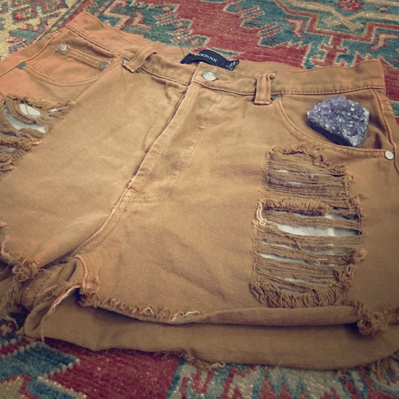 MINKPINK Destroyed Denim Shorts