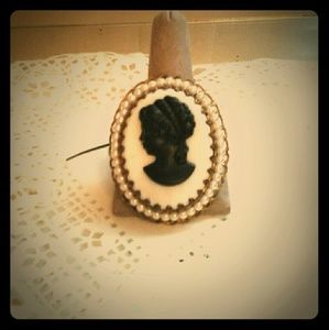 White and black cameo