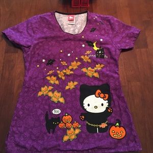 Hello kitty Halloween scrub top