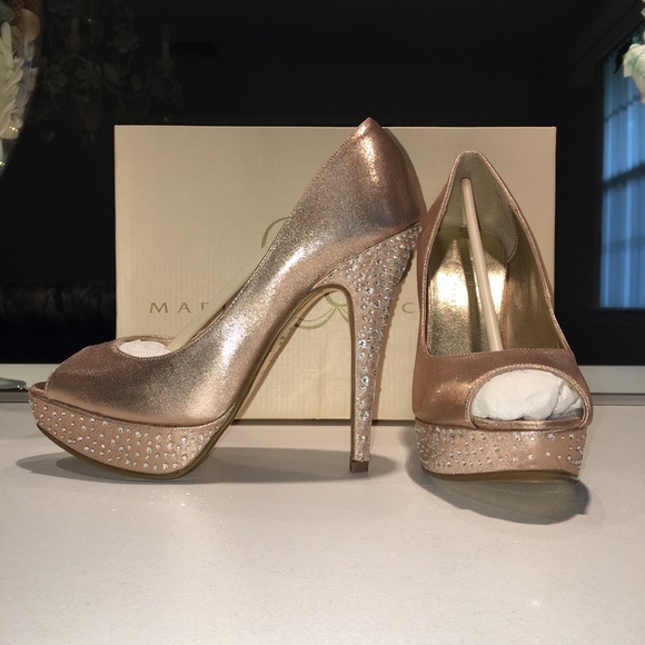 Mariah Carey Studded Platform Peep-toe Pump Blush