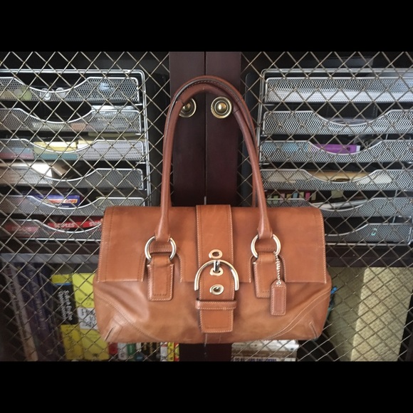 Coach Hampton Soho Satchel in Camel/Tan Leather