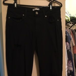 Distressed Black Paige Jeans