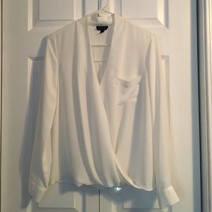 Topshop White Wrap Blouse Size 4