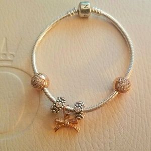New Pandora rose bracelet with 5 charms!