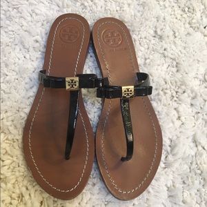 Tory butch leighanne sandal in black size 9.5/10