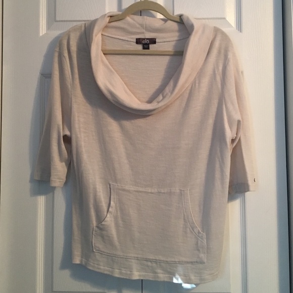 Alo Tulip Back Cowl Neck 3/4 Sleeve Top