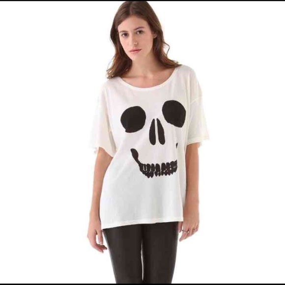 Wildfox Unisex Mort Skull Tee Light Blue Size 1