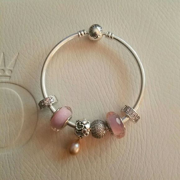 **FLASH SALE**pink themed Pandora charm bracelet!