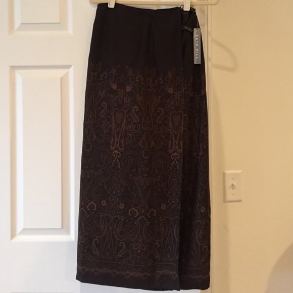 Kate Hill Long Brown Skirt with Intricate Detail - Picture 1 of 1