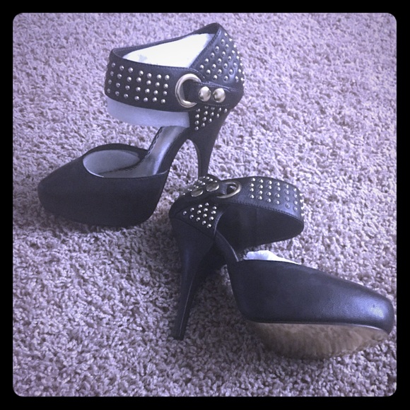 Brown Leather High Platform Heels