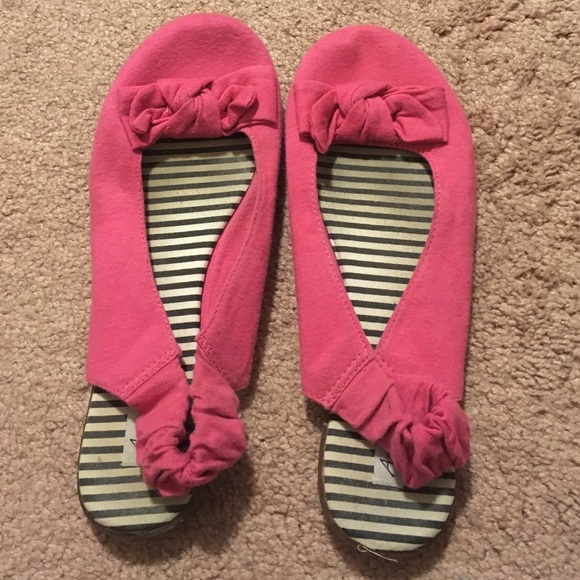 Pink American Eagle Flats with Elastic