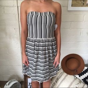 Strapless Striped Dress