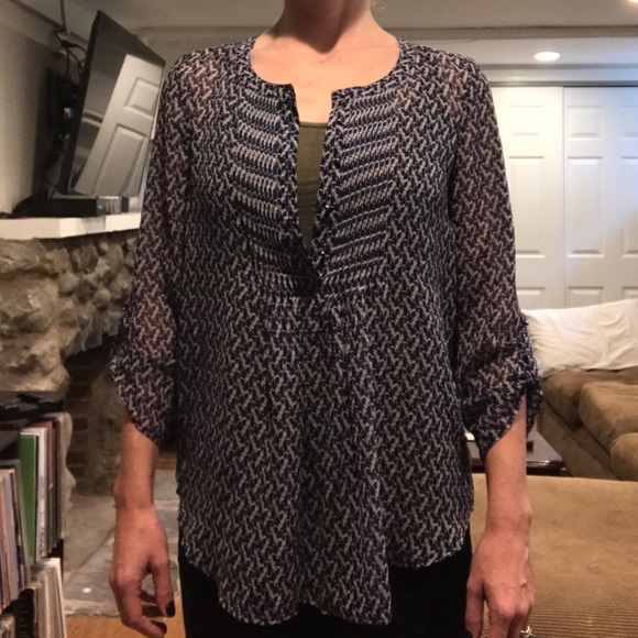 Daniel Rainn size small blue blouse see through - Picture 1 of 4