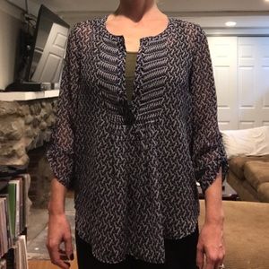 Daniel Rainn size small blue blouse see through