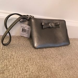 Pewter Coach mini-wristlet brand new with tags