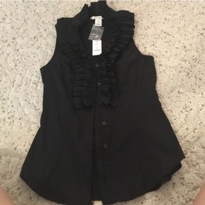 White House Black Market black ruffle top size 0