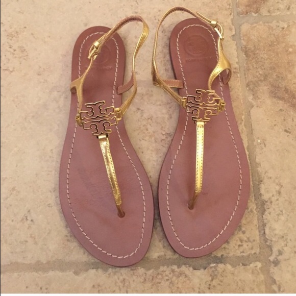 Tory Burch melinda gold flat sandal