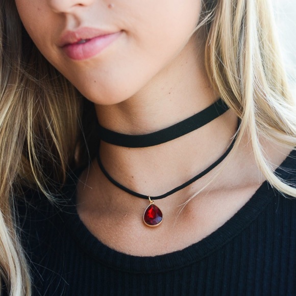 🚨SALE🚨 Dual Strap Gemstone Choker - Picture 2 of 4