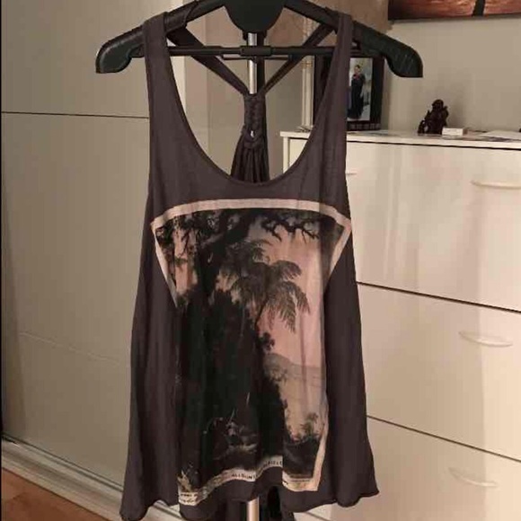 All saints open back tank top t shirt size 12