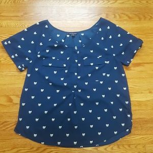 American Eagle Outfitters Short Sleeve Cat Print