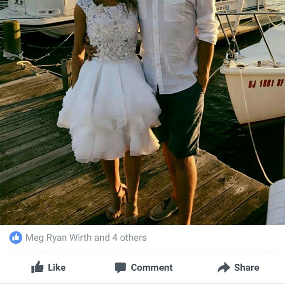 White dress short wedding dress or engagement dres