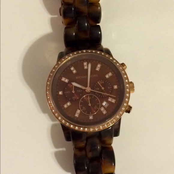 Michael Kors MK5366 Tortoise Shell Rose Gold Watch - Picture 3 of 4