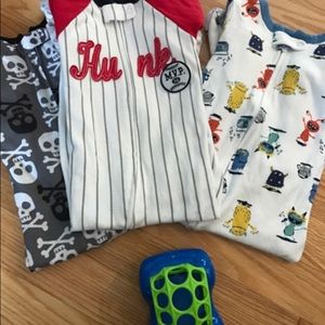 Pajama cotton footie bundle