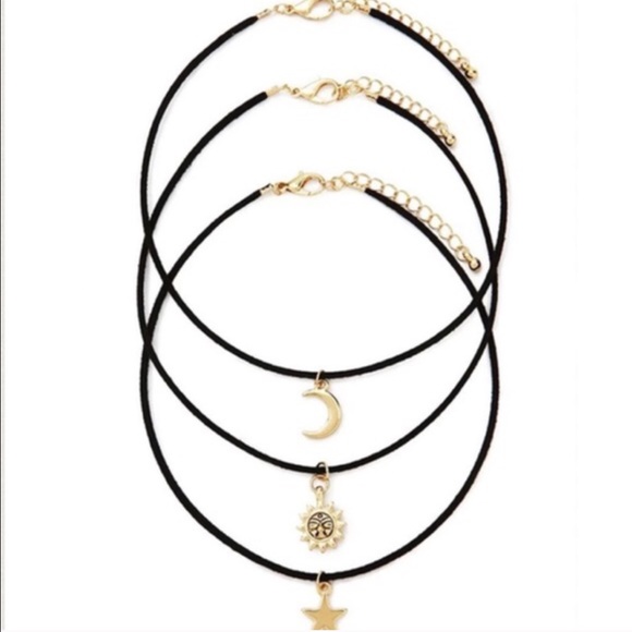 Sun, Moon, Star Choker Necklace - Picture 2 of 2
