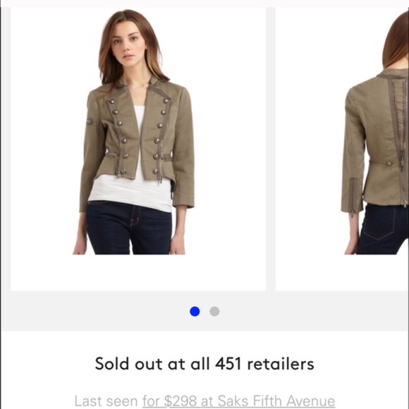 BCBGMaxAzria army green military jacket-size small - Picture 4 of 4