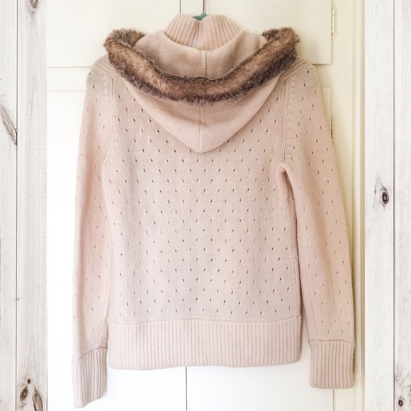 Banana Republic Cream Lambswool Zip Up Cardigan - Picture 3 of 3