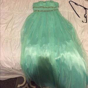 Light Blue Prom Dress w/ silver sequins