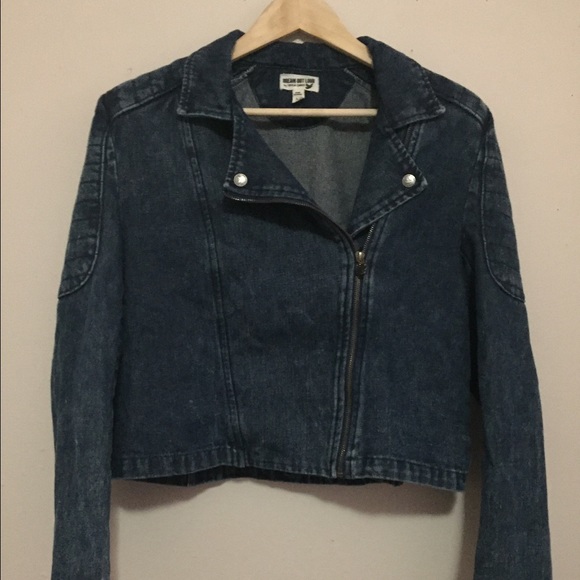 Selena Gomez Denim Jean Moto Jacket