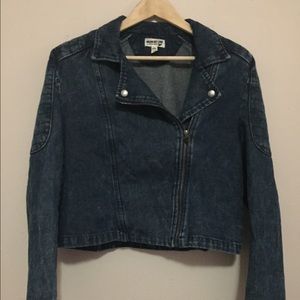 Selena Gomez Denim Jean Moto Jacket