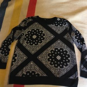 Paisley print pullover sweatshirt