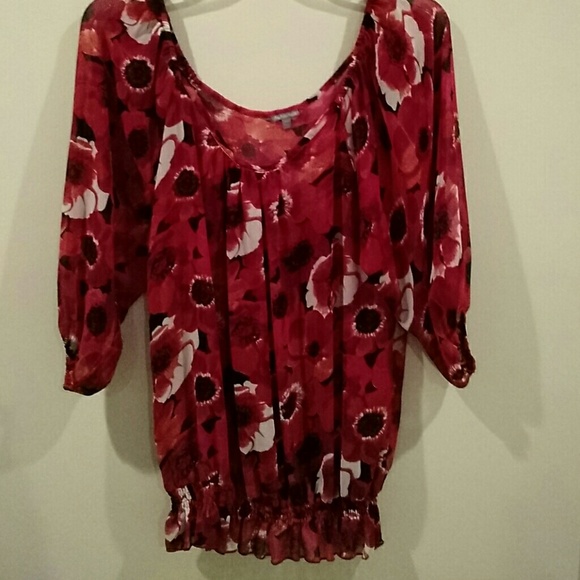 3/4 sleeve , fall floral blouse.