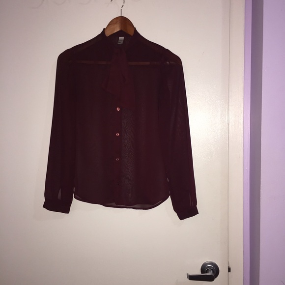 American Apparel Chiffon Secretary Blouse