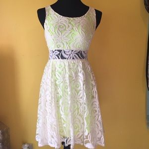 Neon and lace dress