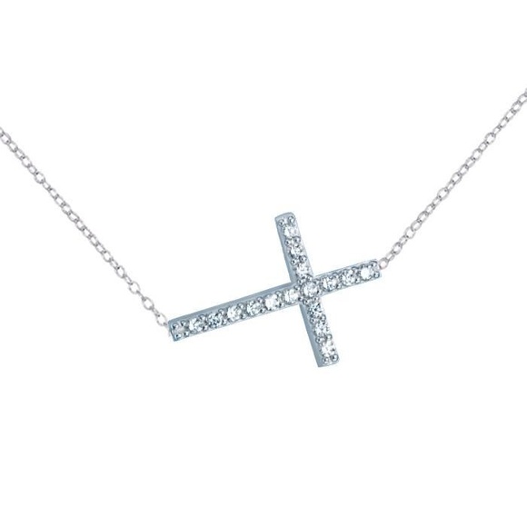 Delicate sterling silver cross bracelet