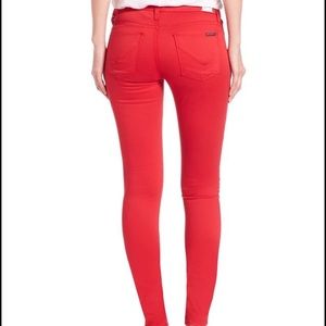 HUDSON Nico Mid-rise super skinny in RED!