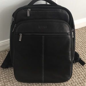 Cole black leather backpack