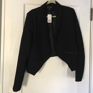 Open front black blazer