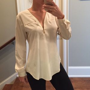 Cream long sleeve blouse